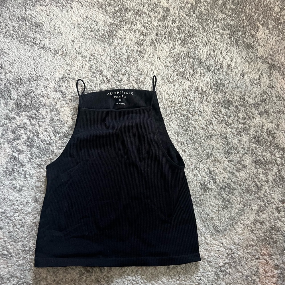 Aeropostale Black Sleeveless Crop Tank